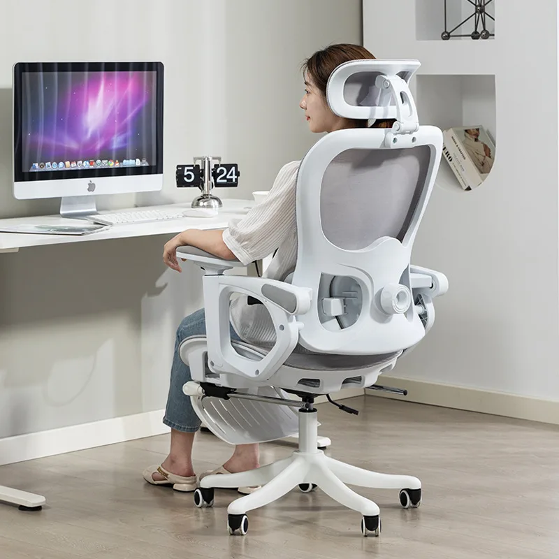 Ergonomic Office Chair - 人間工学に基づいた快適な椅子。長時間の作業に適した、家庭用オフィスやゲーミングデスクに最適な、背もたれにクッションが入った、リクライニング機能付きの、腰をサポートする医療用ゲーミングチェア。
