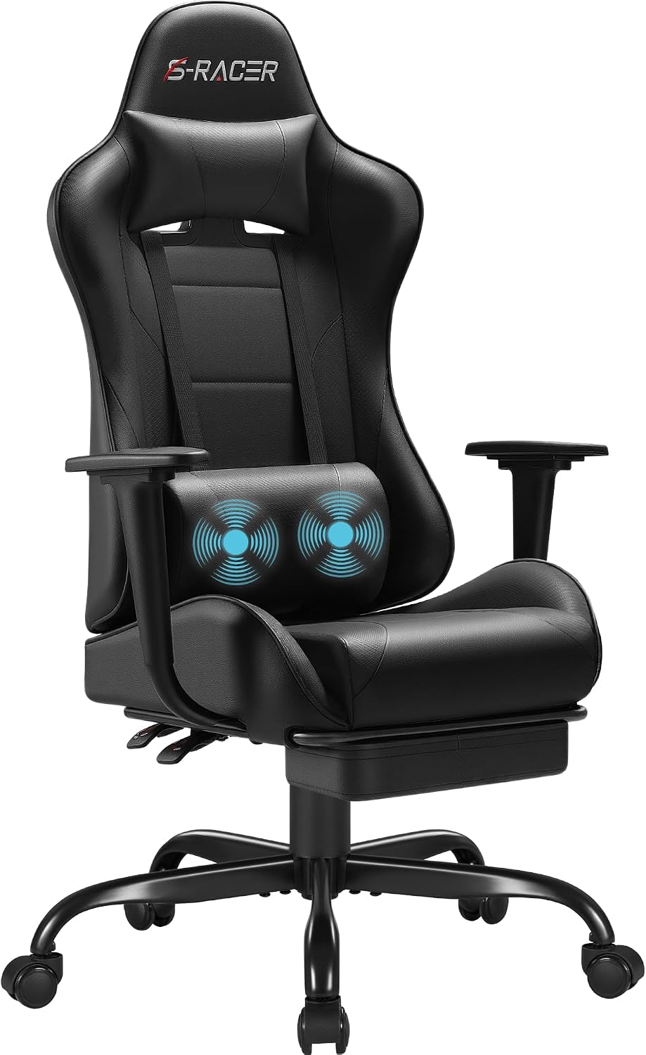 Ergonomic Office Chair - Homall 人間工学に基づいたゲーミングチェア、合成皮革製オフィスチェア、ブラック