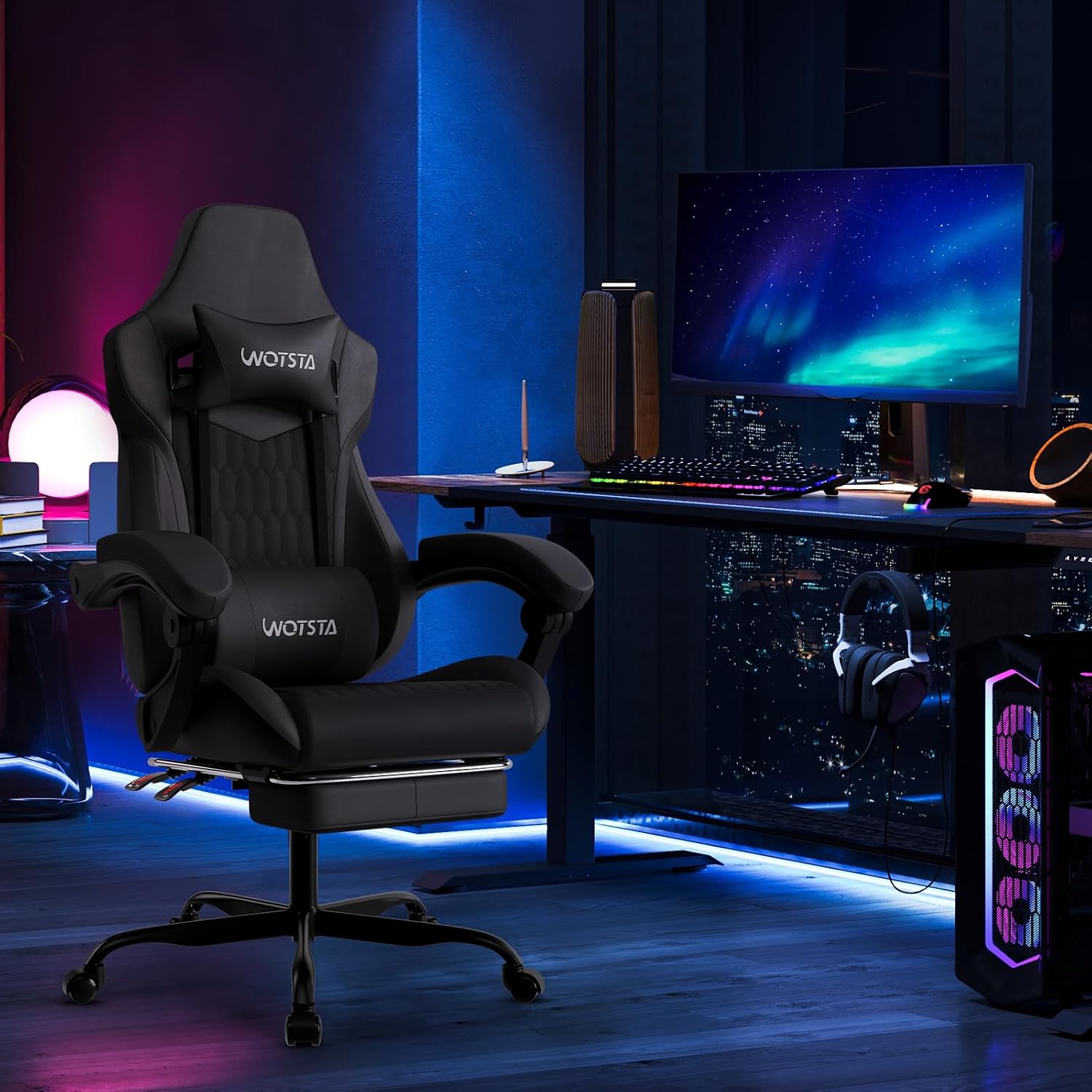 フットレスト付きゲーミングチェア、高背もたれゲーミングチェア - Ergonomic Office Chair のレビューと価格
