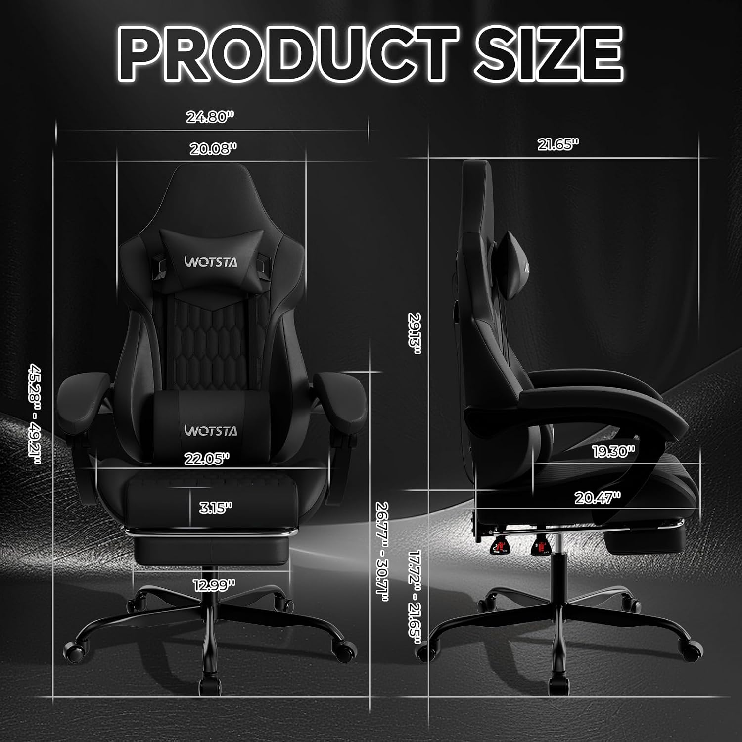 フットレスト付きゲーミングチェア、高背もたれゲーミングチェア - Ergonomic Office Chair のレビューと価格