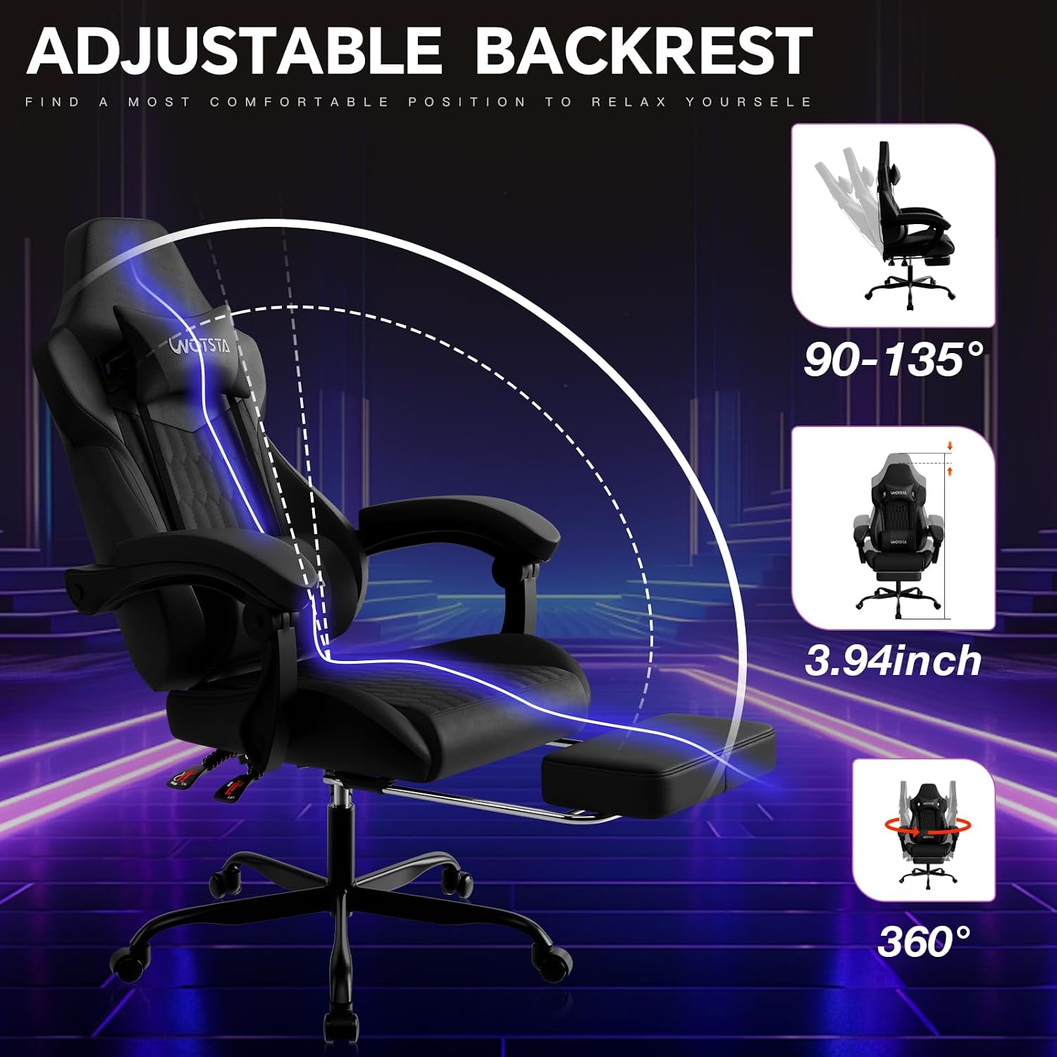 フットレスト付きゲーミングチェア、高背もたれゲーミングチェア - Ergonomic Office Chair のレビューと価格