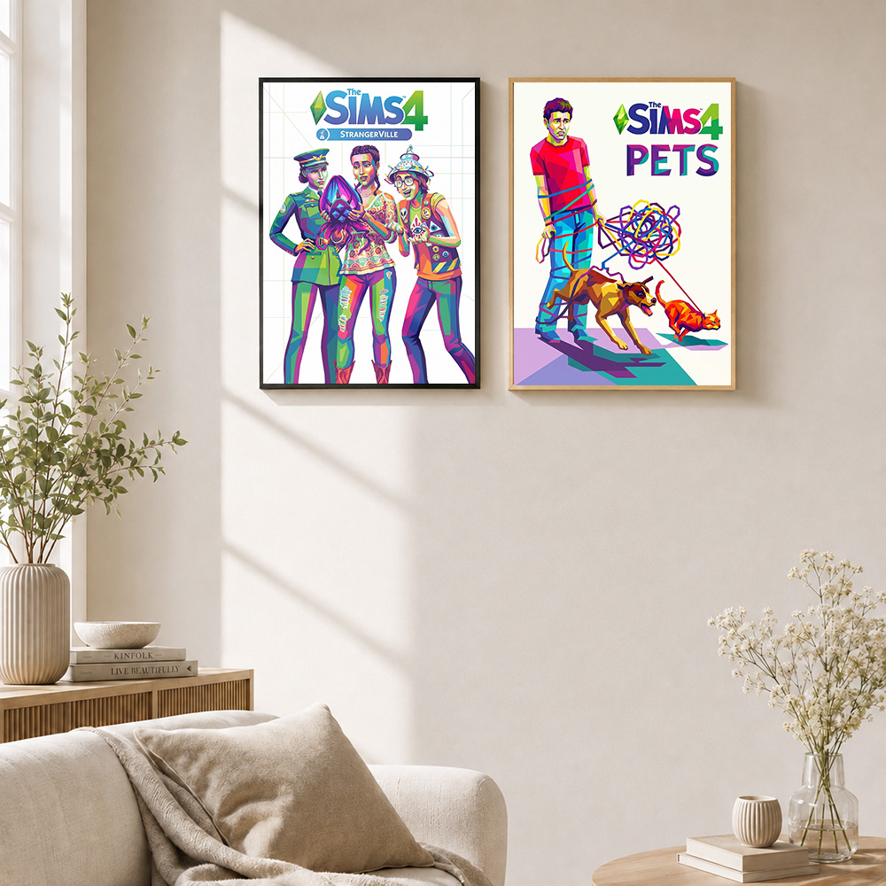 「ザ・シムズ」の金属製ポスター。アルミニウム合金フレームを使 - Home Office Room Inspiration のレビューと価格