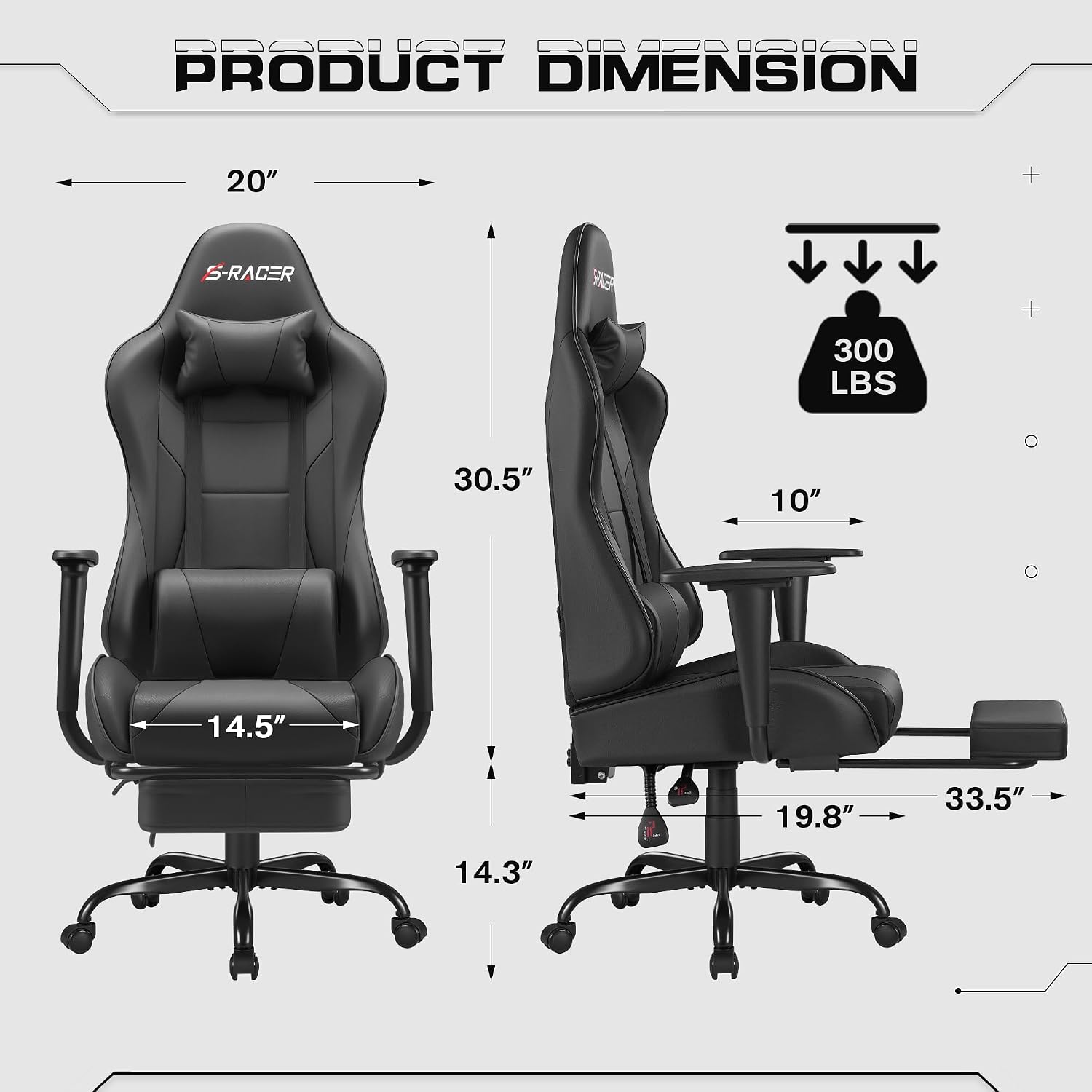 Homall 人間工学に基づいたゲーミングチェア、合成皮革製 - Ergonomic Office Chair のレビューと価格