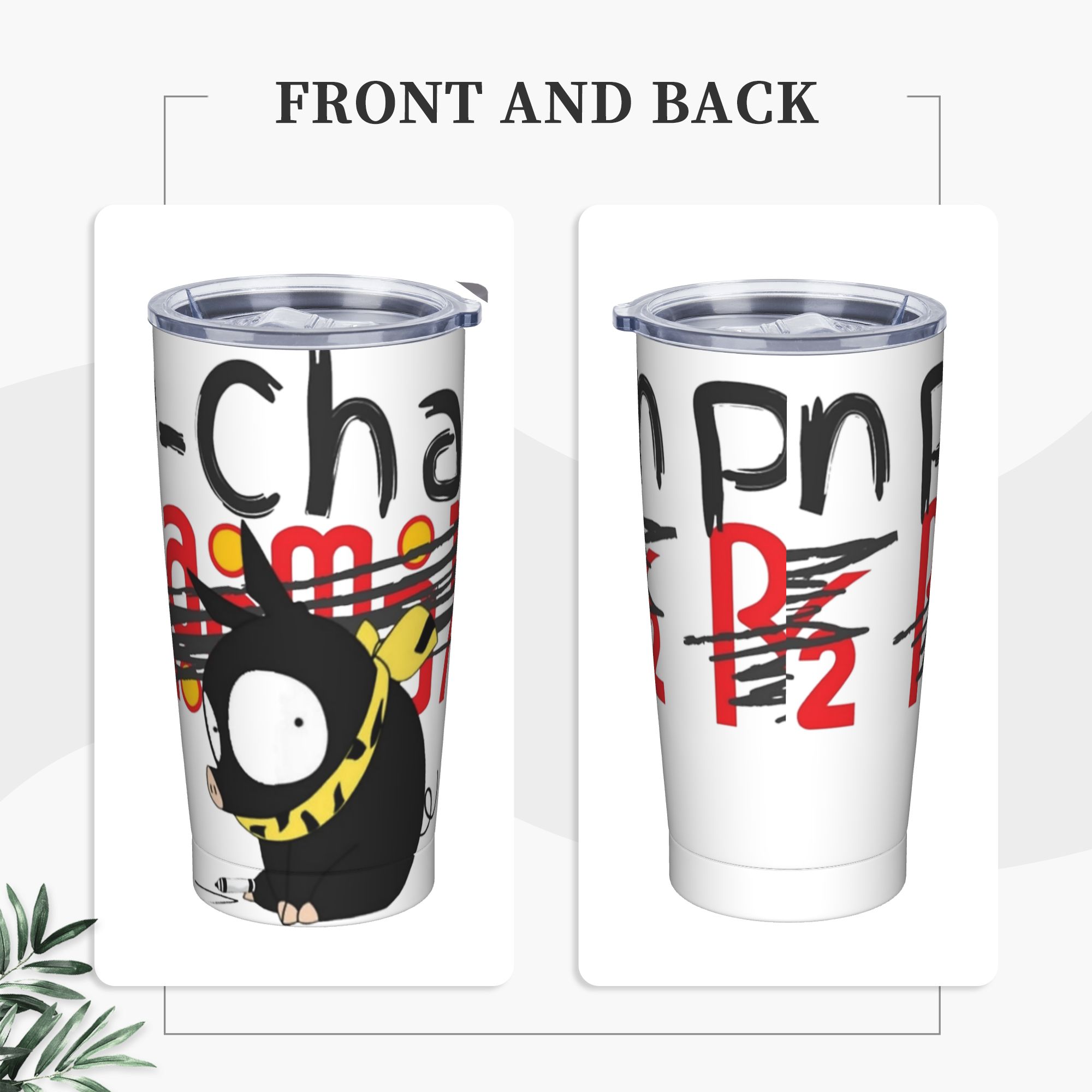 P-Chan Ranma ロゴ断熱タンブラー ストロー付き  - Home Office Logo のレビューと価格