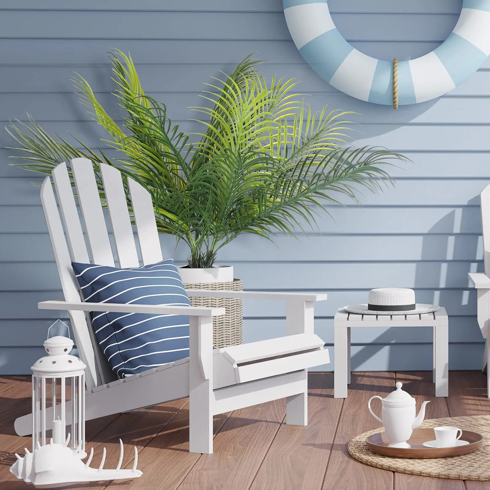 人工熱帯植物 20.47 インチ フェイクヤシ植物の枝 緑の - Home Office Layout のレビューと価格