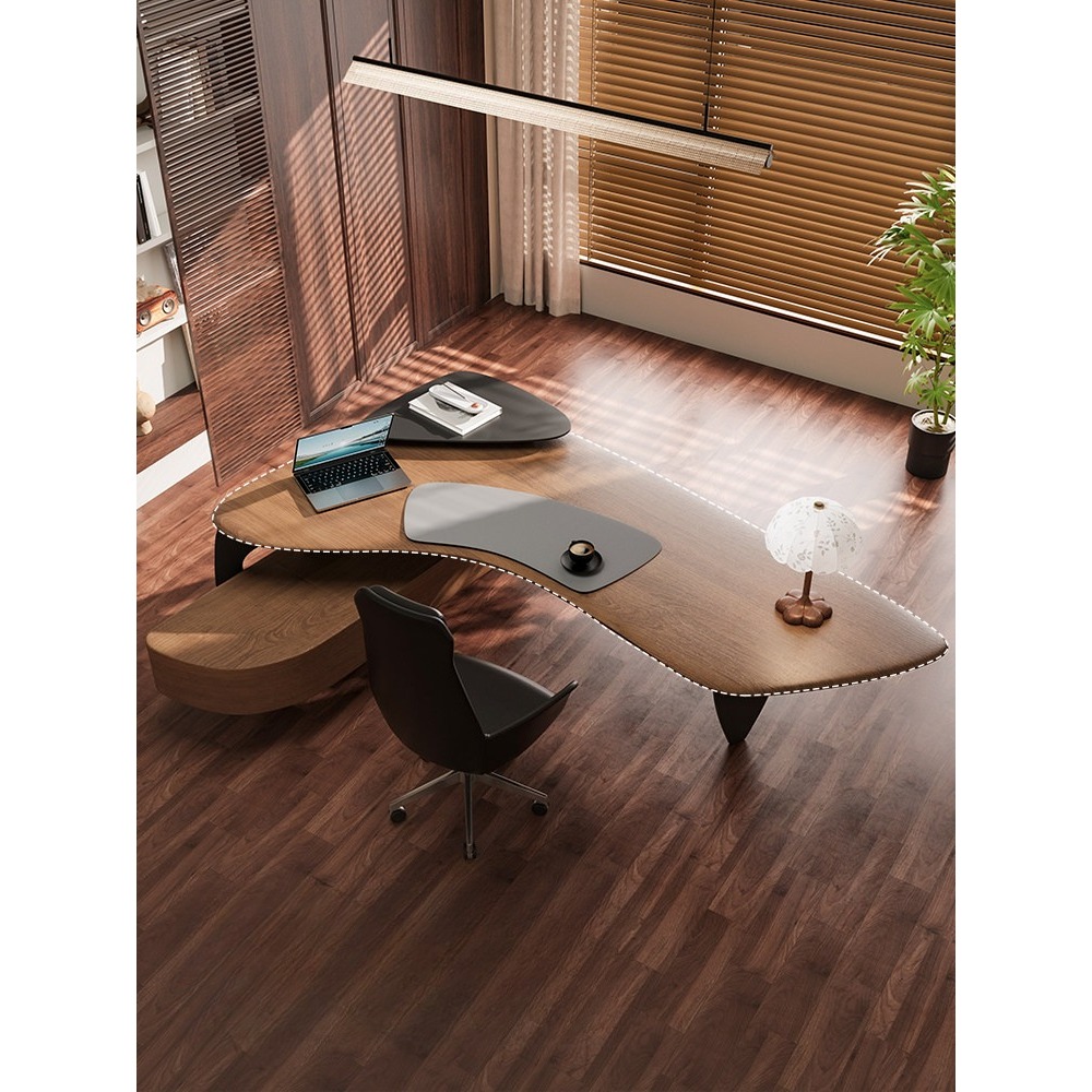 高級パイン材エグゼクティブデスク、大型一枚板マネージャーオフ - Home Office Work Table のレビューと価格