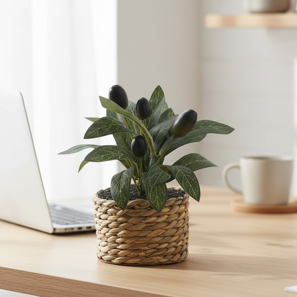 人工植物 ポケットオリーブツリー プラスチック製フェイク植物 - Home Office Layout のレビューと価格
