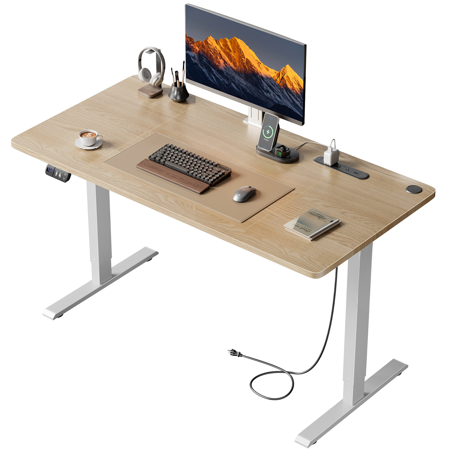 NEBMAAX製、高さ調節可能な電動昇降式デスク。メモリ機能 - Home Office Work Table のレビューと価格